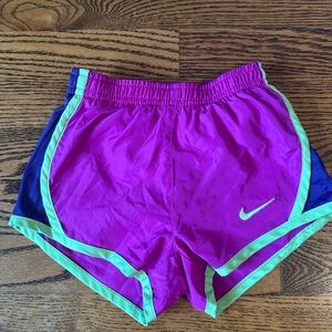 Nike Purple and Green Athletic Shorts